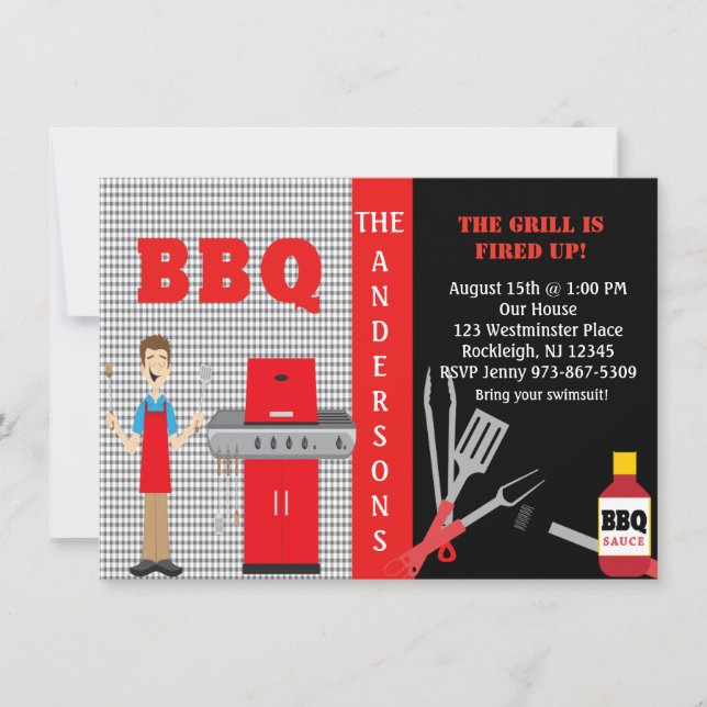 Verificado O Fogo Para Cima Do Convite Para CHURRA (Frente)