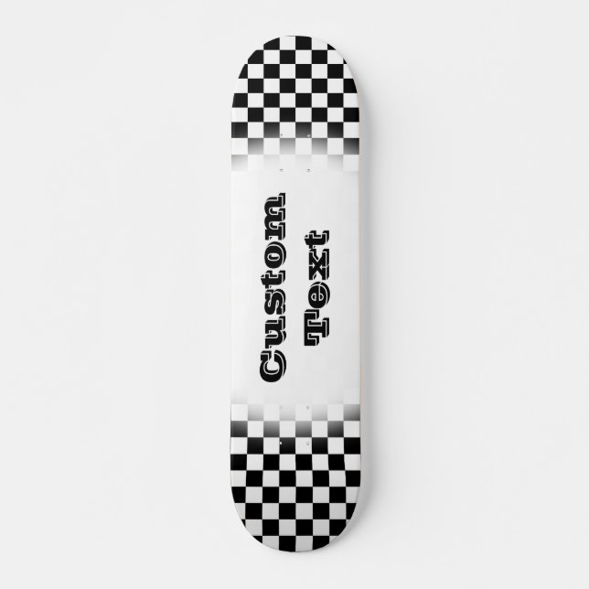 Verificador de skateboards de skate preto e branco (Frente)