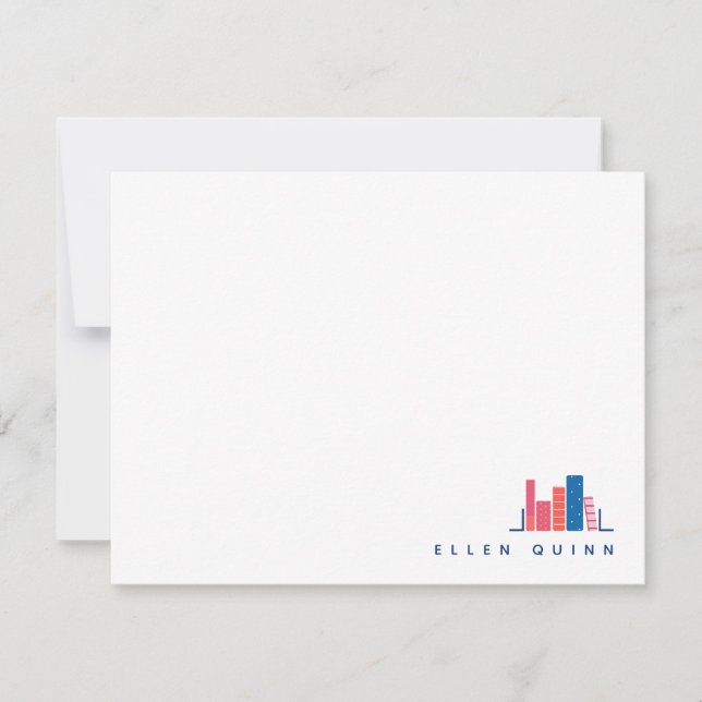 Verme de Livro no Cartão de Nota Azul (Frente)