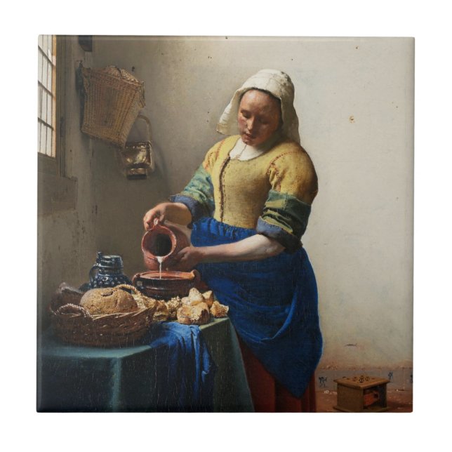 Vermeer o azulejo do Milkmaid (Frente)