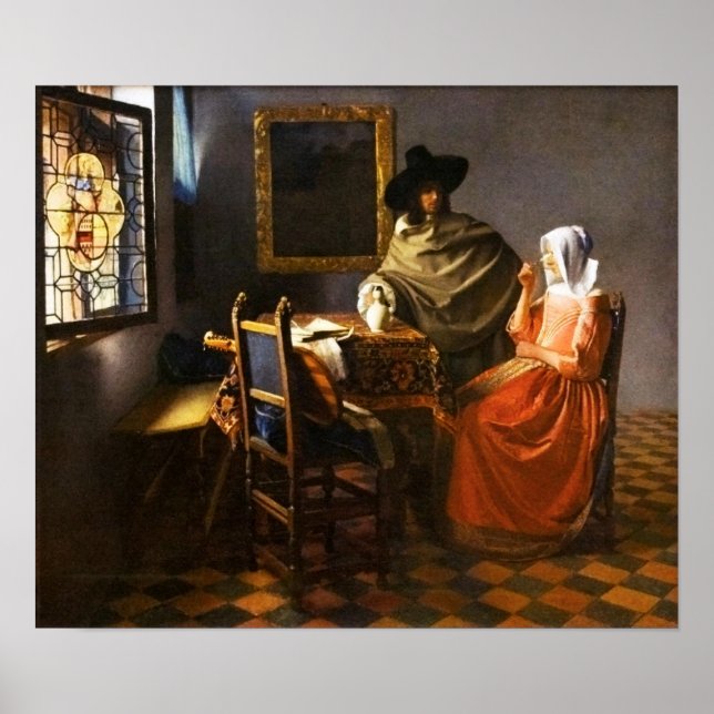 Vermeer O Vidro do Poster de Vinho (Frente)