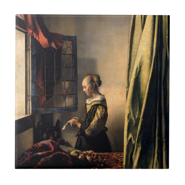 Vermeer - Rapariga lendo uma carta em uma janela a (Frente)