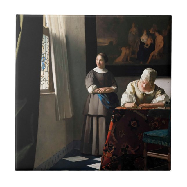 Vermeer - Senhora Escrevendo uma carta com sua aju (Frente)