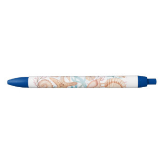 Vermelha Caneta Tinta com Padrão de Moldura Floral Elegante
