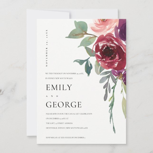 VERMELHA MARSALA ROSA FLORAL NÓS LIGAMOS O CARTÃO  (Frente)