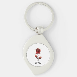 Vermelha. Rosa acrílico Chaveiro