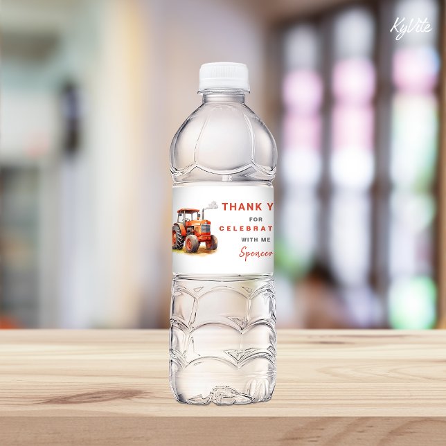 Vermelhidão Trator Aniversário Rótulo da Garrafa d (Criador carregado)