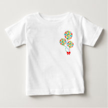 Vermelho, assustador, camiseta de balão infantil