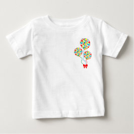 Vermelho, assustador, camiseta de balão infantil
