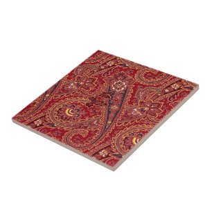Vermelho, Azul, Amarelo e Branco Paisley Floral Vi