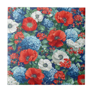 Vermelho Azul Branco Floral Patriótico (1)