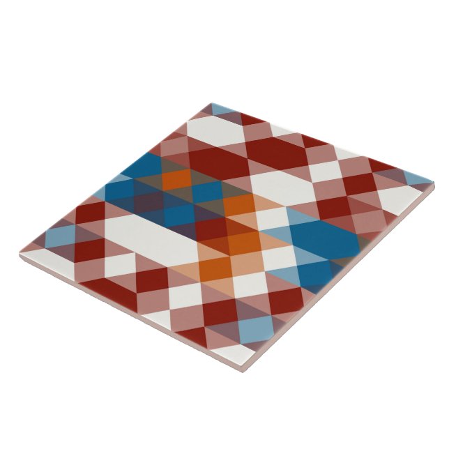 vermelho branco azul e laranja geométrico (Lateral)