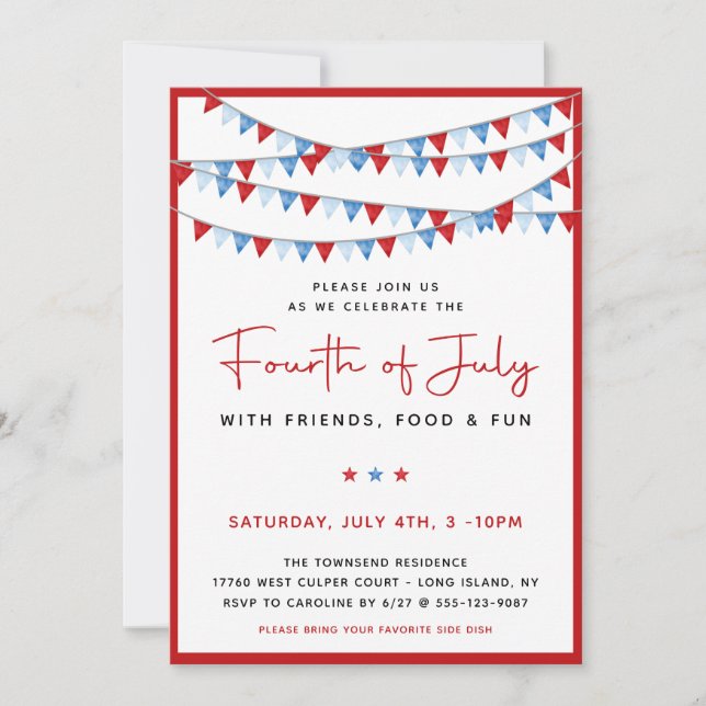 Vermelho, Branco e Azul 4 de julho (Frente)