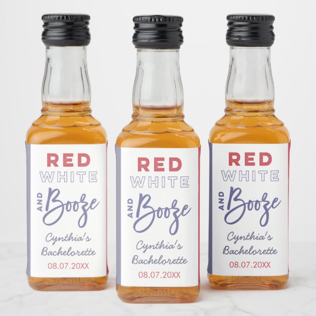 Vermelho Branco E Bebida Favor de Despedida de Sol (Garrafas)