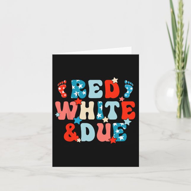 Vermelho Branco E Devido Anúncio de Gravidez 4 de  (Frente)
