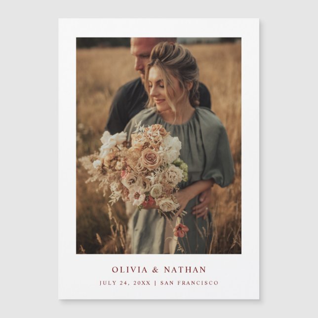 Vermelho branco e escuro | Foto magnética Salvar a (Frente)