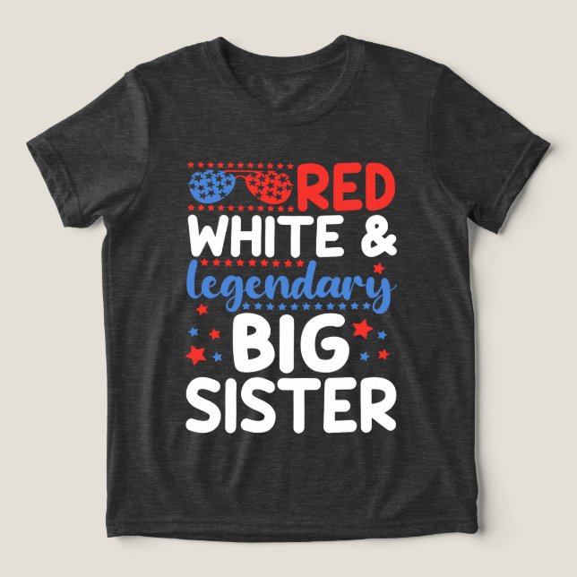 Vermelho Branco E Lendário Dia 4 De Julho Da Irmã  (Design frontal)