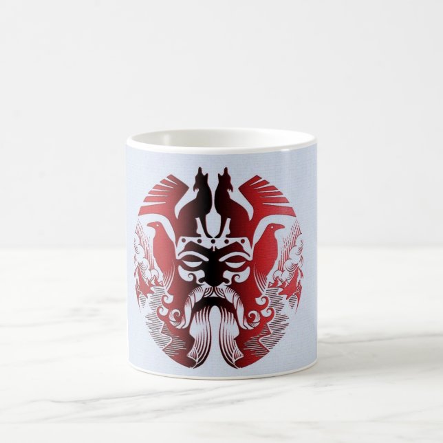 vermelho, caneca branca clássica de Odin (Centro)