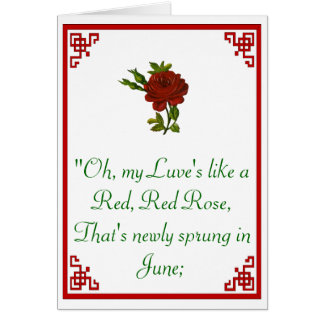 Vermelho, cartão da rosa vermelha