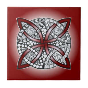 Vermelho celta do marrom do Doodle do nó