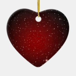 Vermelho Clássico com Estrelas > Enfeite de Coraçã