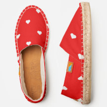 Vermelho com Corações Brancos