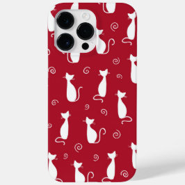 VERMELHO COM PADRÃO GATO BRANCO SENTADO