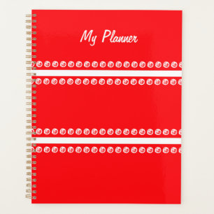 Vermelho com pontos e linhas brancos Planejador