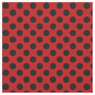 Vermelho com tecido preto das bolinhas