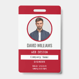 Vermelho | Crachá de identificação da empresa de f