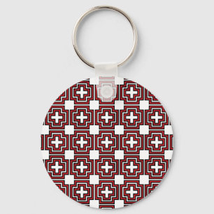 Vermelho cruzado e quadrado - Chaveiro