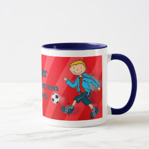 Vermelho da caneca do herói do futebol do futebol