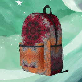 Vermelho de Mandala Digital Laranja e Azul