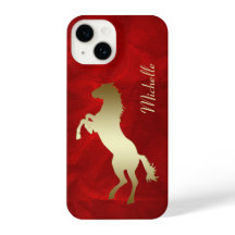 Vermelho de Silhute de Cavalo Dourado