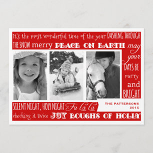 Vermelho do cartão   da colagem da foto da