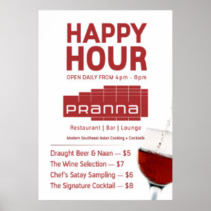 Vermelho do isqueiro do poster do happy hour de