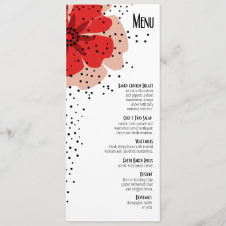 Vermelho do menu do comensal das papoilas da