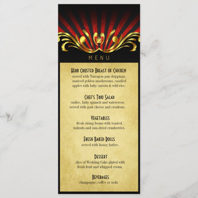 Vermelho do menu do comensal de Nouveau Vegas da (Frente)