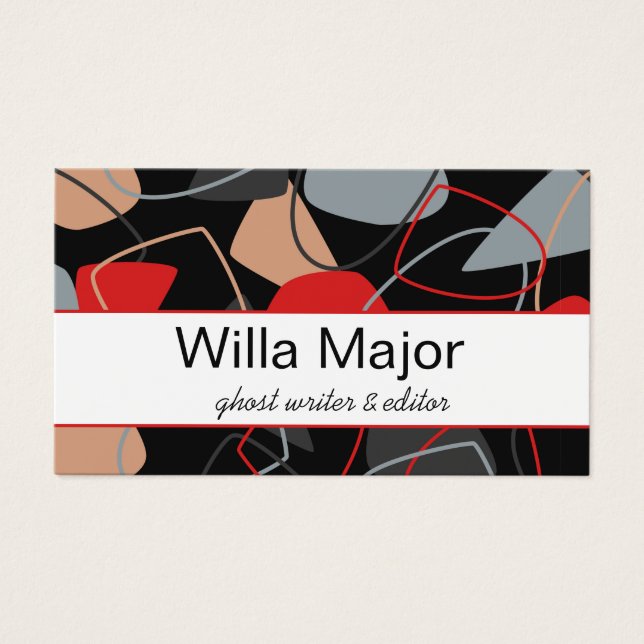 Vermelho Dramático, Negro, Abstrato Empreendedor B (Frente)