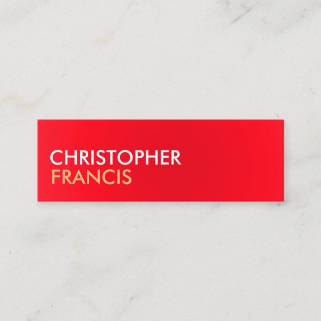 Vermelho e Biege dois mini cartões do tom (Frente)