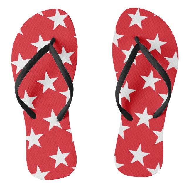 Vermelho e branco Stars chinelos (Pé da cama)
