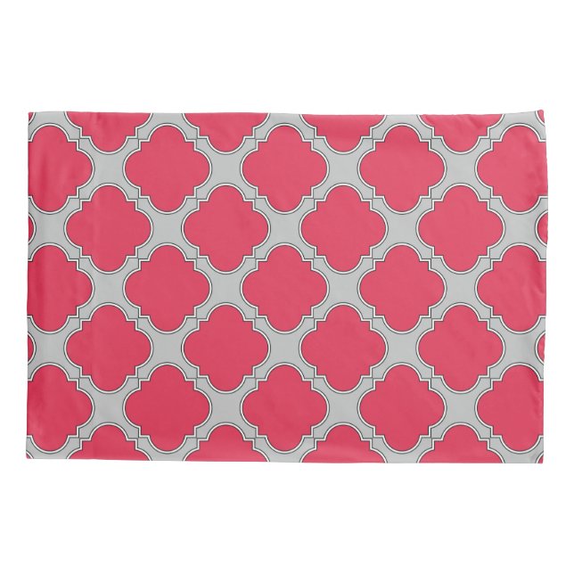 Vermelho e cinza de quatrefoil (Verso)