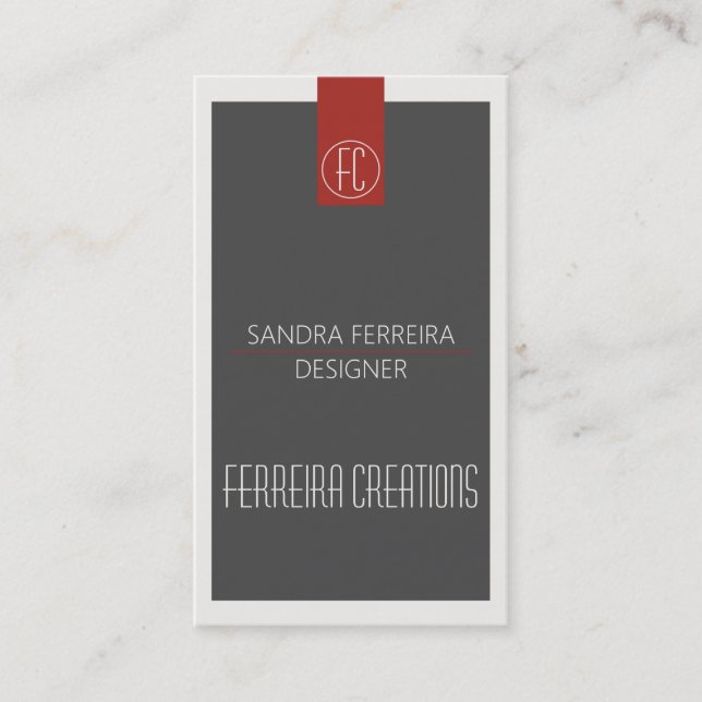 Vermelho e Cinza modelo de cartão de negócios mode (Frente)