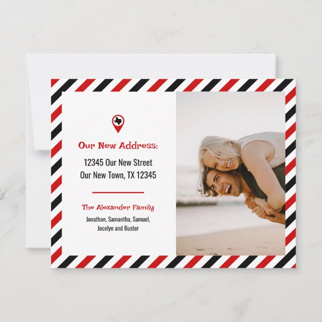 Vermelho e Preto Movimentamos Foto Movendo em Stri (Verso)