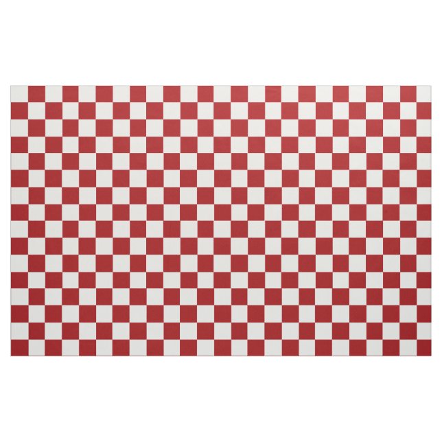 Vermelho e tecido verificado branco (Fat Quarter)