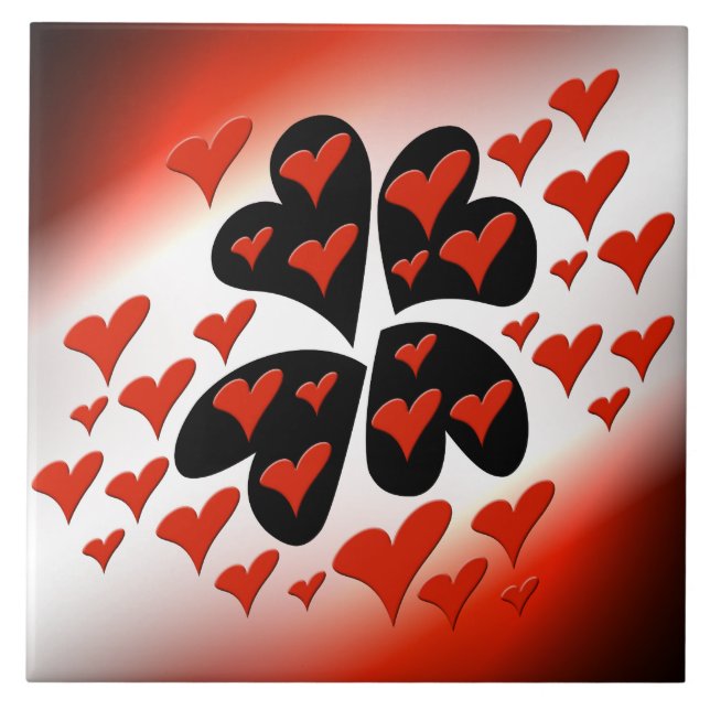 Vermelho em Corações Pretos (Frente)