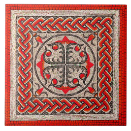 Vermelho escarlate da ilustração mosaica romana