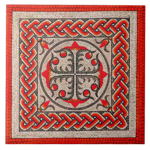 Vermelho escarlate da ilustração mosaica romana