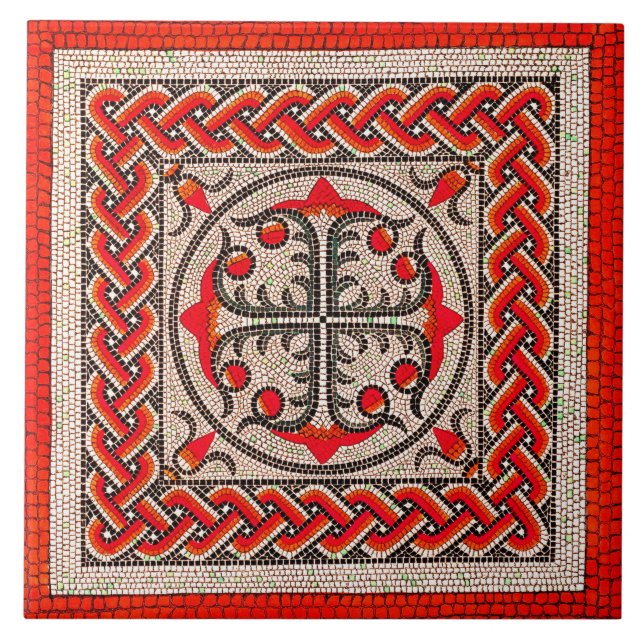 Vermelho escarlate da ilustração mosaica romana (Frente)