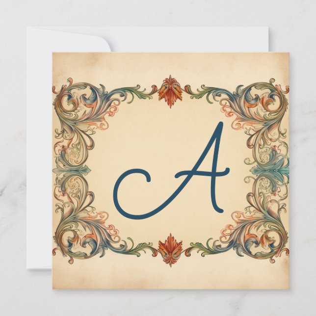 Vermelho Falu, Verde, Cinzas Secas: Cartão De Nota (Frente)